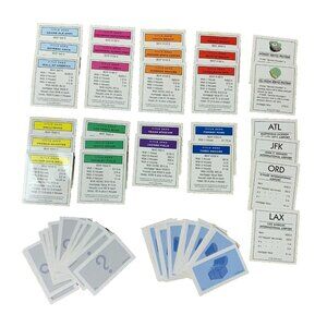 Monopoly Board Game Card 60 Pc Complete Set Property Airports Chance Community